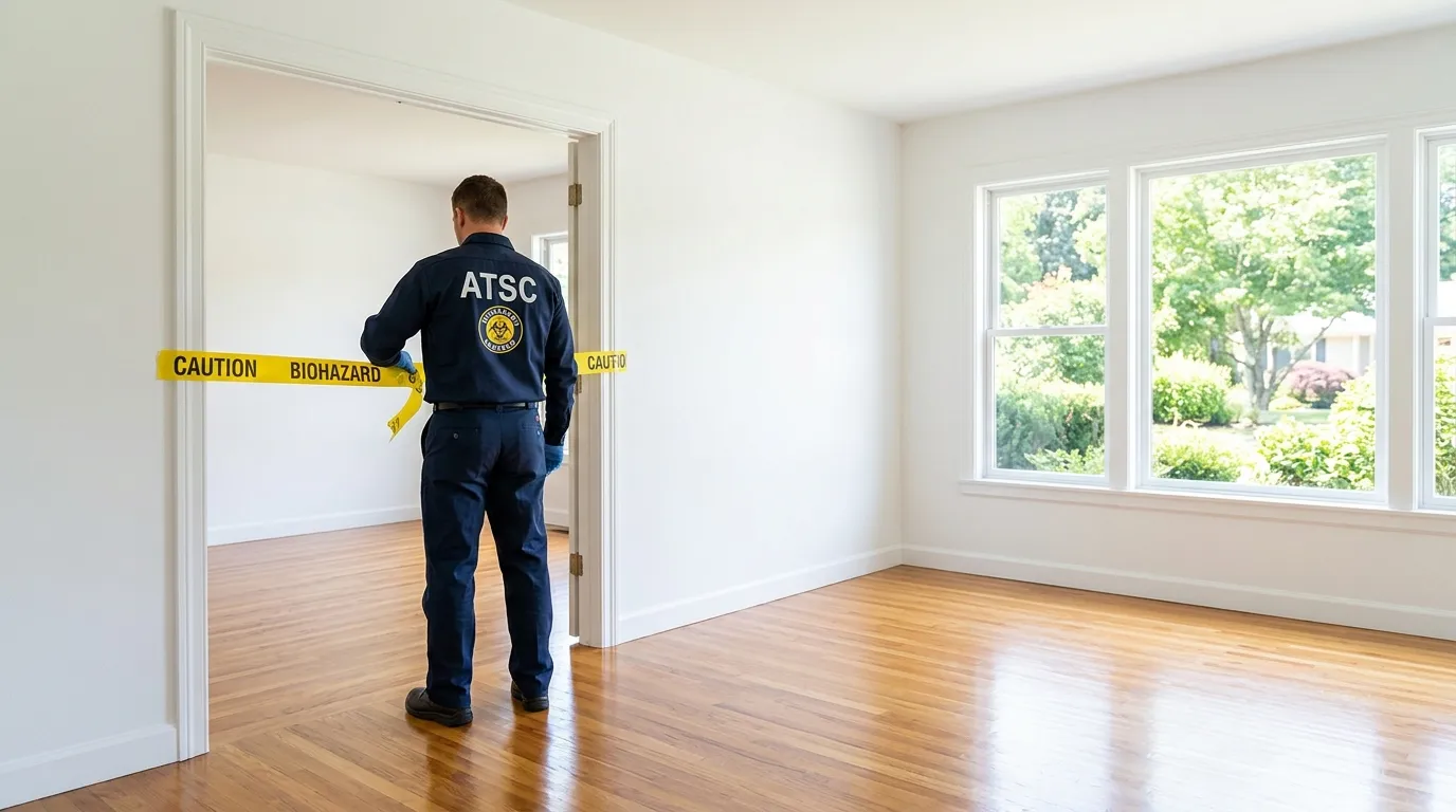 Certified biohazard cleanup crew performing Trauma Scene Cleanup in Gary